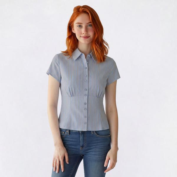 Juniors Love Tree Short Sleeve Stripe Empire Waist Top alternate view